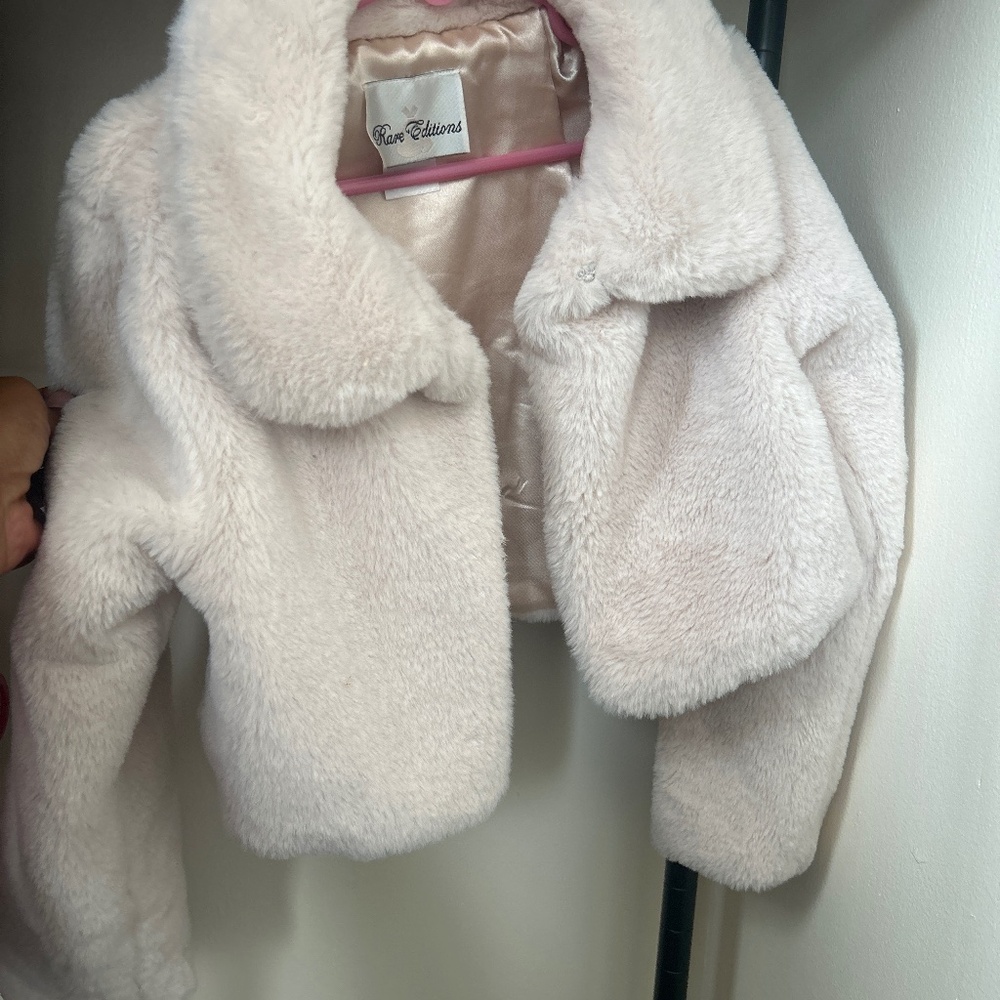 Girls cropped fur jacket